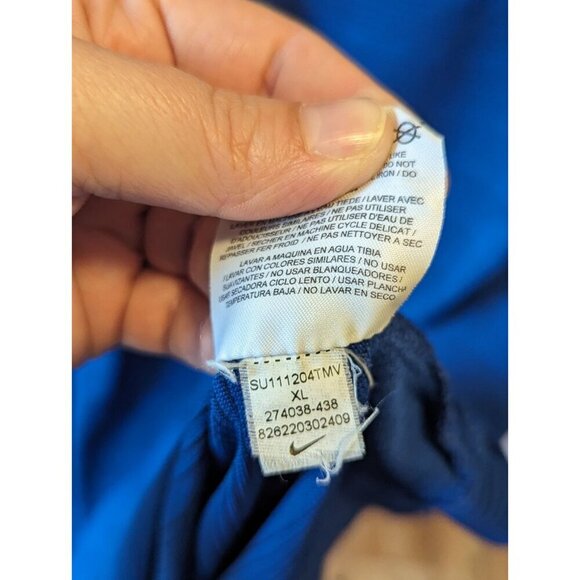 NIKE GOLF Polo Shirt Men XL Blue Striped Short Sleeve DRI-FIT Embroidered - Picture 7 of 12